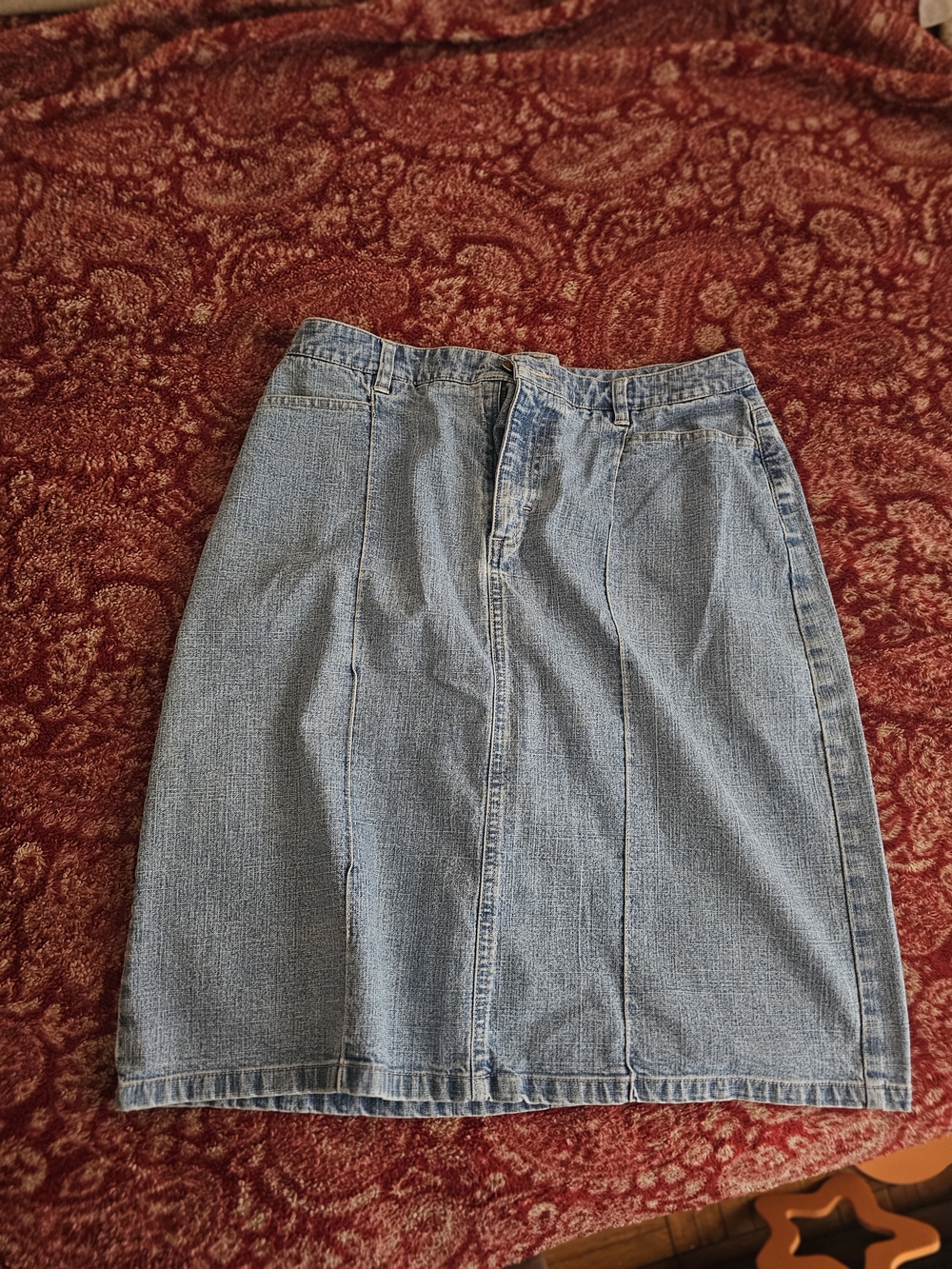 Gloria Vanderbilt Light Blue Denim Pencil Skirt
